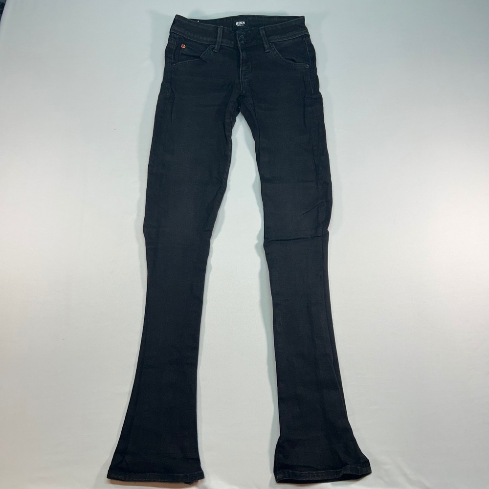 Hudson Beth Baby Bootcut Jeans Black Flap Pocket Low Rise Size 25